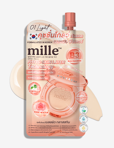 MILLE คุชชั่นโกลด์ PERFECT GLOW SKIN COVER BLURRING CUSHION 6 G.