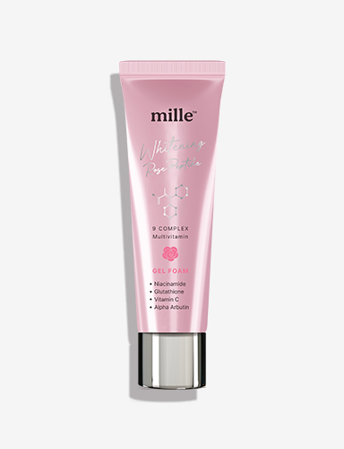 MILLE เจลโฟมผิวกระจ่างใส่ WHITENING ROSE PEPTIDE 9 COMPLEX MULTIVITAMIN GEL FOAM 30G.