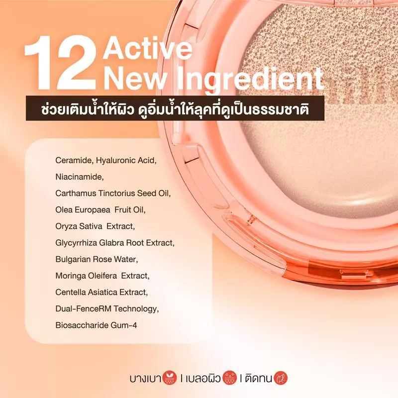 MILLE คุชชั่นโกลด์ PERFECT GLOW SKIN COVER BLURRING CUSHION 14 G.
