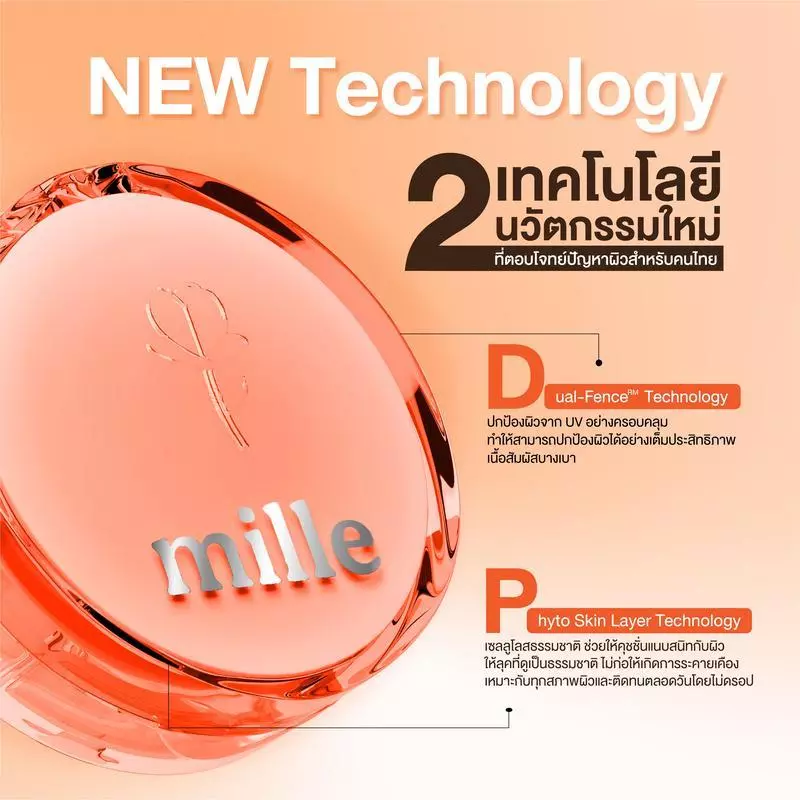 MILLE คุชชั่นโกลด์ PERFECT GLOW SKIN COVER BLURRING CUSHION 14 G.
